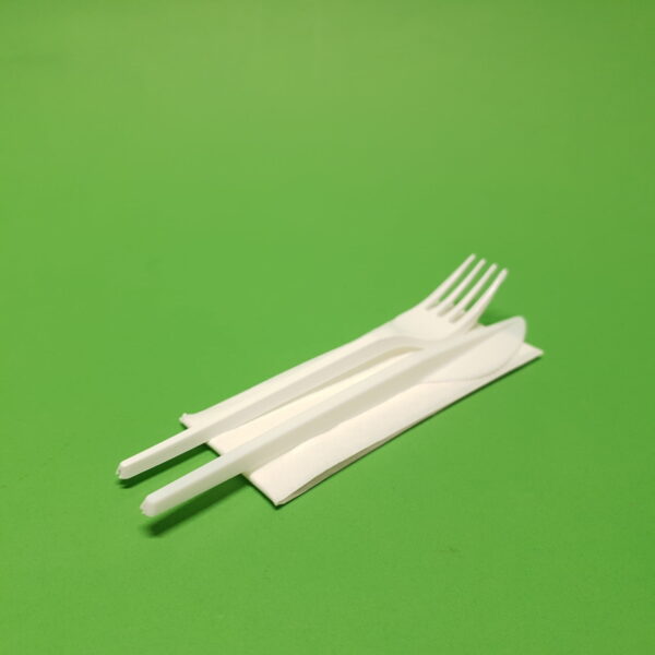 Set Reutilizabil de Tacâmuri din Plastic - 100 Bucăți (2 Tacâmuri + Servetele) pentru Industria Alimentară și Fast Food