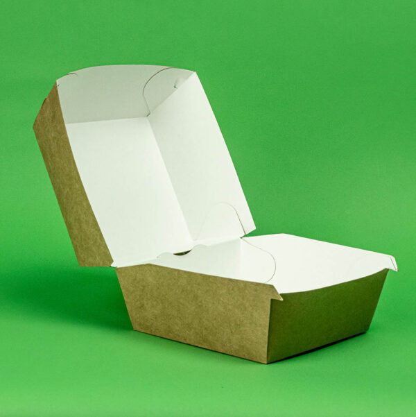 Cutii Hamburger Kraft Medii 100buc/set 115x115x90mm pentru Fast Food, Pizzerii și Restaurante - imagine 2