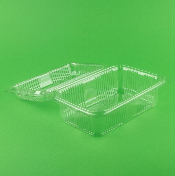 Caserole din plastic cu capac înalt, set 100 bucăți, 500 gr, ideale pentru industrie alimentară și nealimentară, dimensiuni 135x93x90 mm - imagine 3