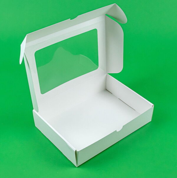 Set de 25 cutii pentru prăjituri cu display duplex, dimensiuni 320x100x35 mm, din material GC1, ideale pentru cofetării, patiserii, magazine și restaurante. - imagine 2
