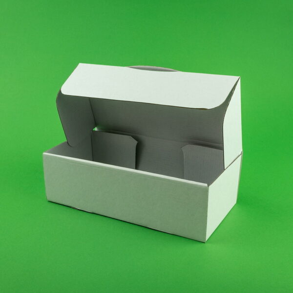 Set 100 Cutii Autoformante pentru Transport 240x180x80mm - Microondule Albit, Ideale pentru Fast Food și Livrări Industriale - imagine 2